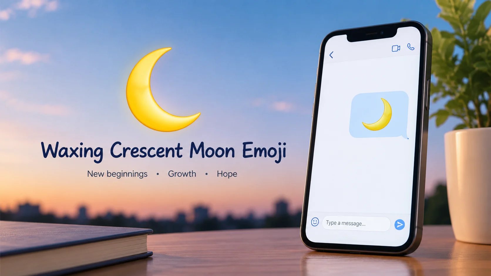 Waxing Crescent Moon Emoji